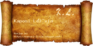 Kaposi Lívia névjegykártya