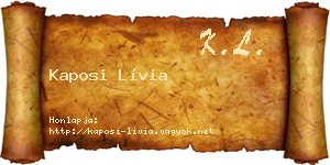 Kaposi Lívia névjegykártya